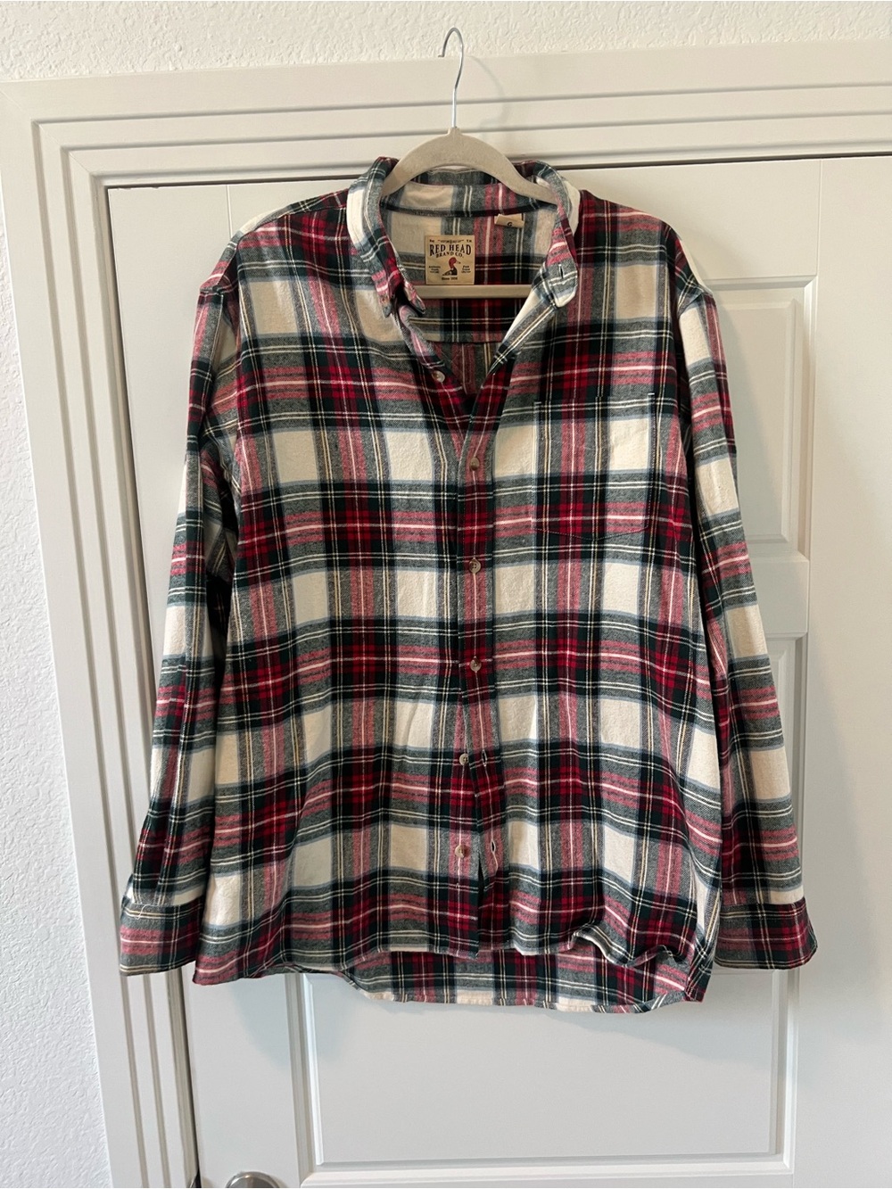 RedHead Red, Green & Cream Plaid Button-Down Shirt